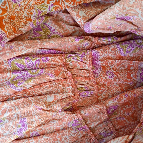 ZARA Paisley Printed One shoulder Oversized Boho Ruffled Hem Maxi Dress | Size S - Picture 8 of 8